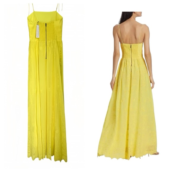Alice + Olivia Juniper Tie Strap Maxi Dress – Lemon Size 2 NWT $695 Tag - Picture 2 of 10